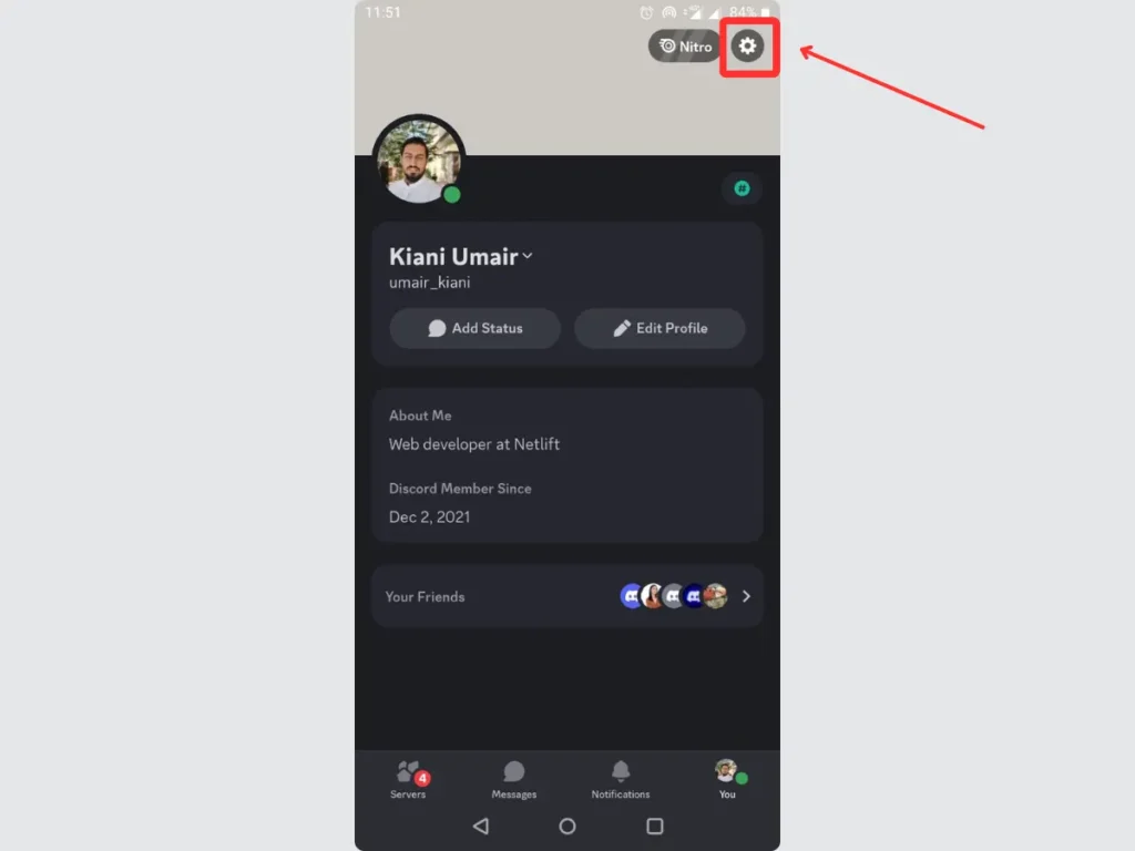 go to discord settings