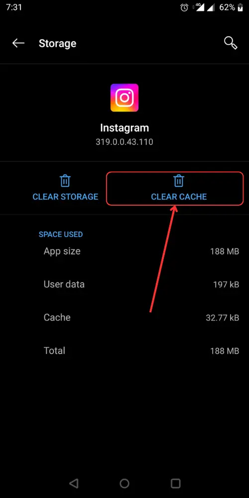 Clear Instagram Cache