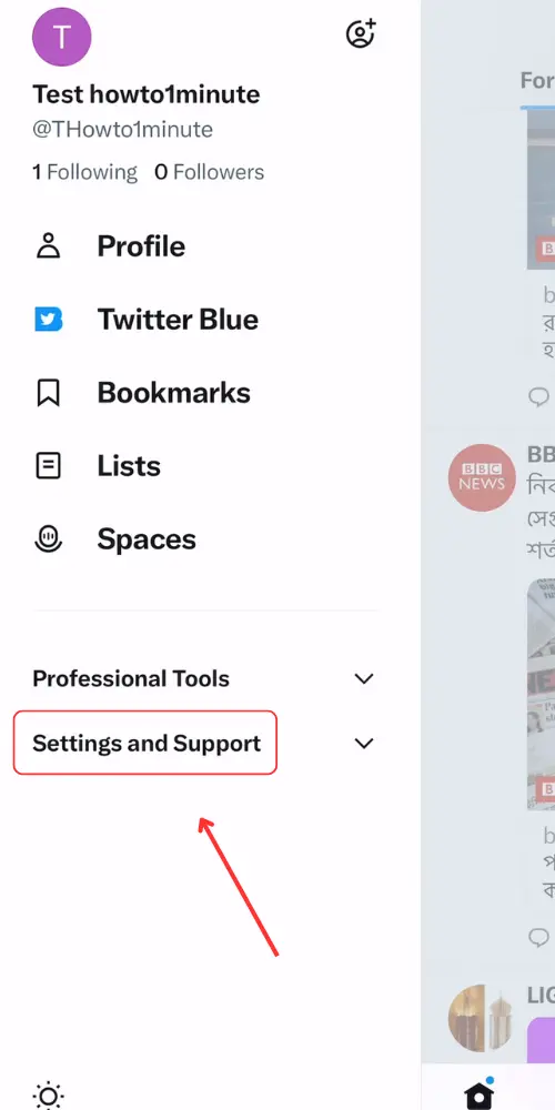 Go to Settings and Support