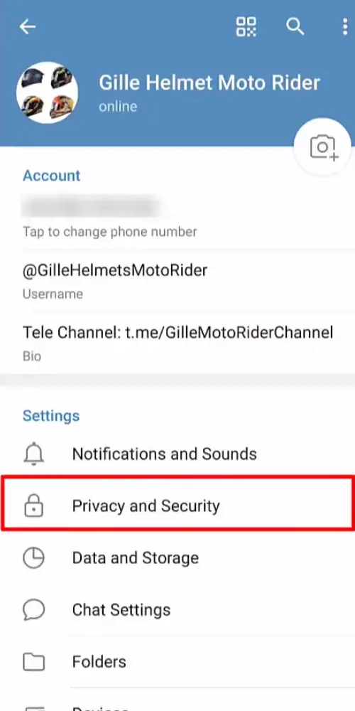 tap on Privacy & security