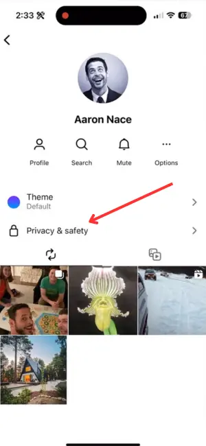 Tap on privacy & safety