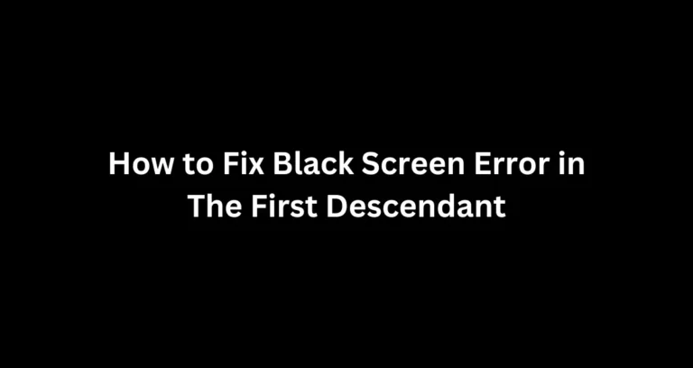 Fix Black Screen Error in The First Descendant