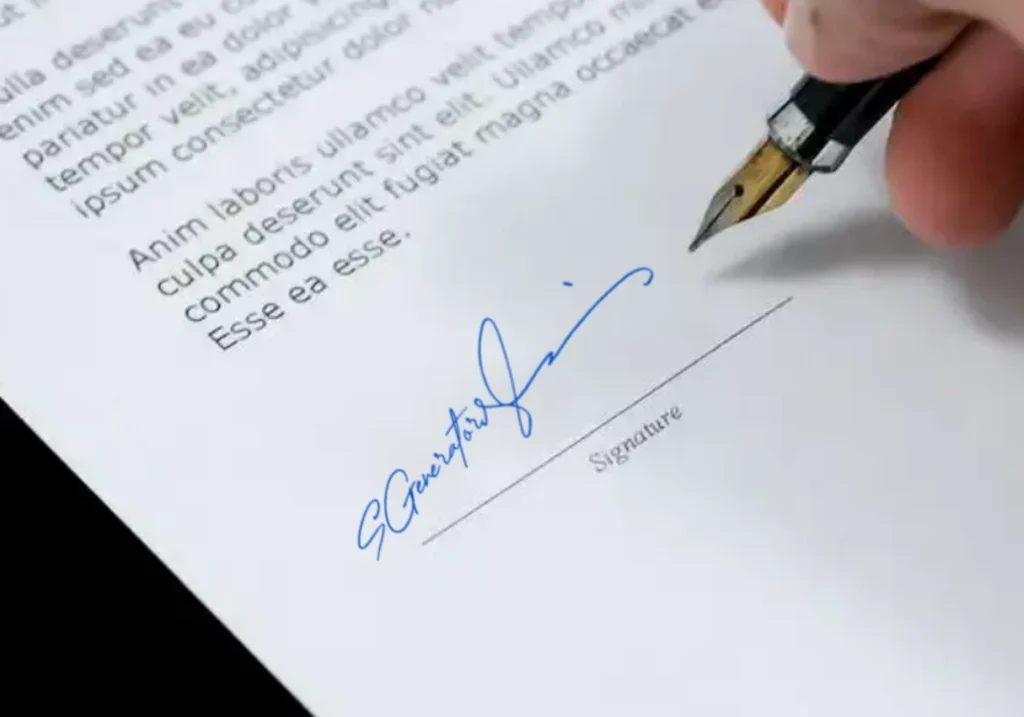 Signing a document