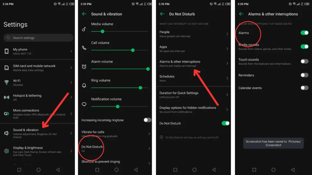 How Alarm Work in Do Not Disturb on Android