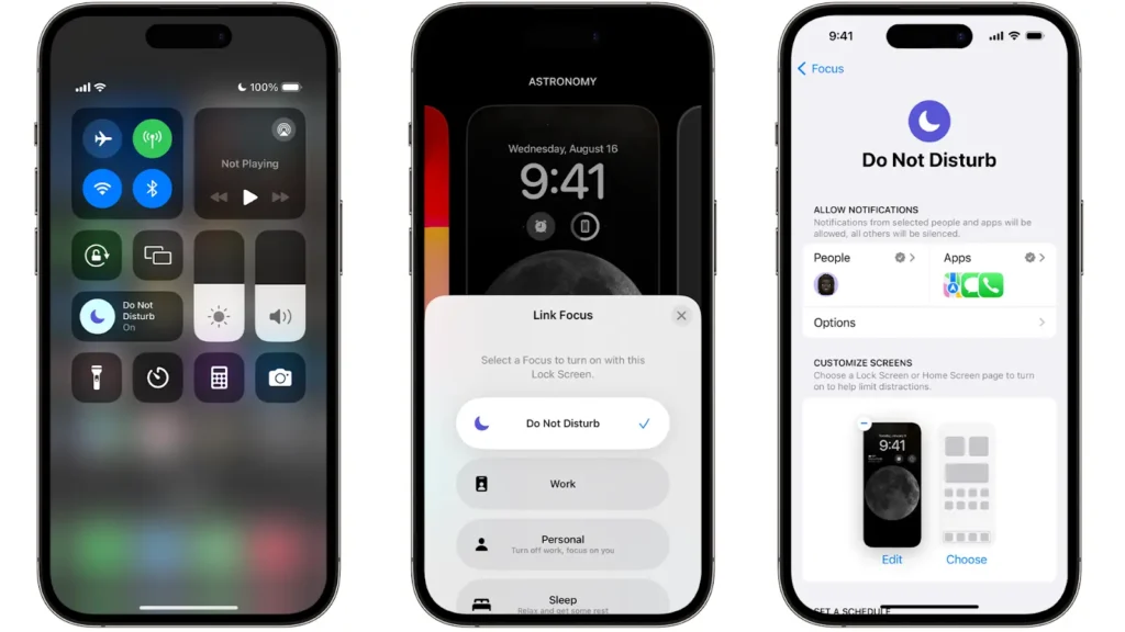 How do alarms work in “Do Not Disturb” on iOS