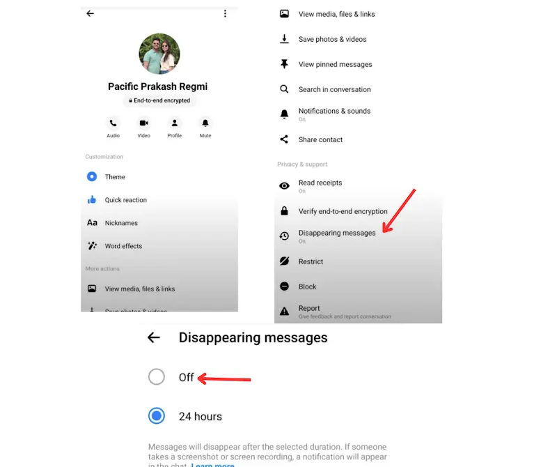 Turn Off the Disappearing Messages Feature img 2