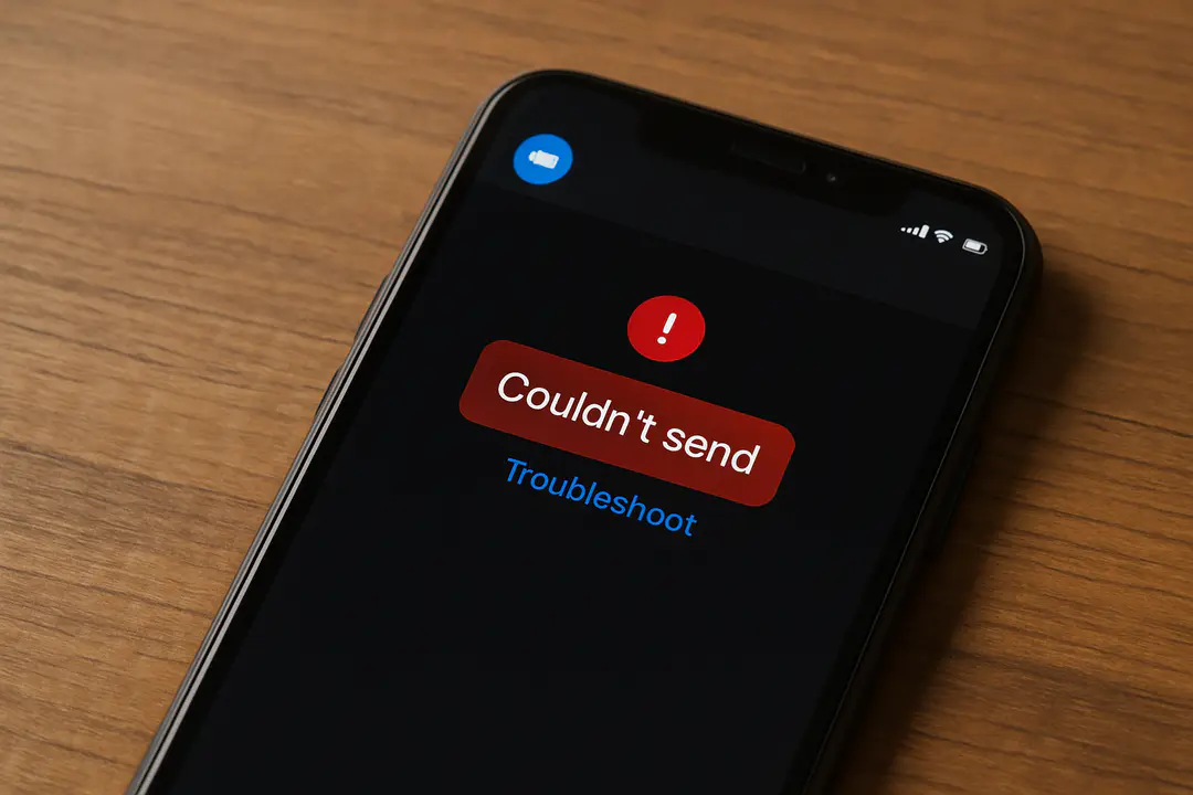 messenger says couldn't send in red