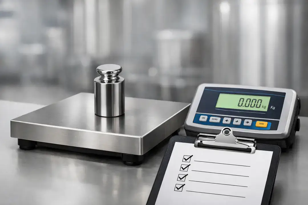 Digital scale with weight and checklist
