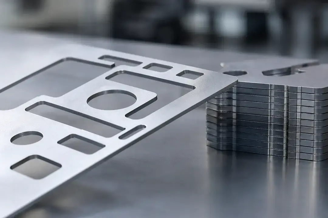 Stacked laser-cut metal sheets