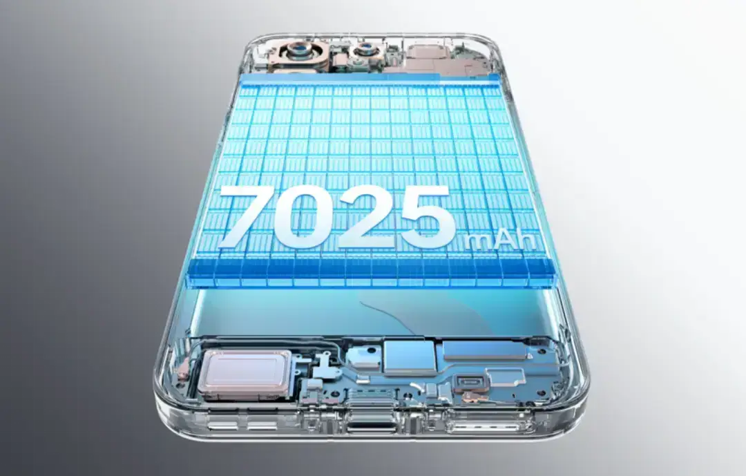 Phone battery graphic showing 7025mAh Phone battery graphic showing 7025mAh