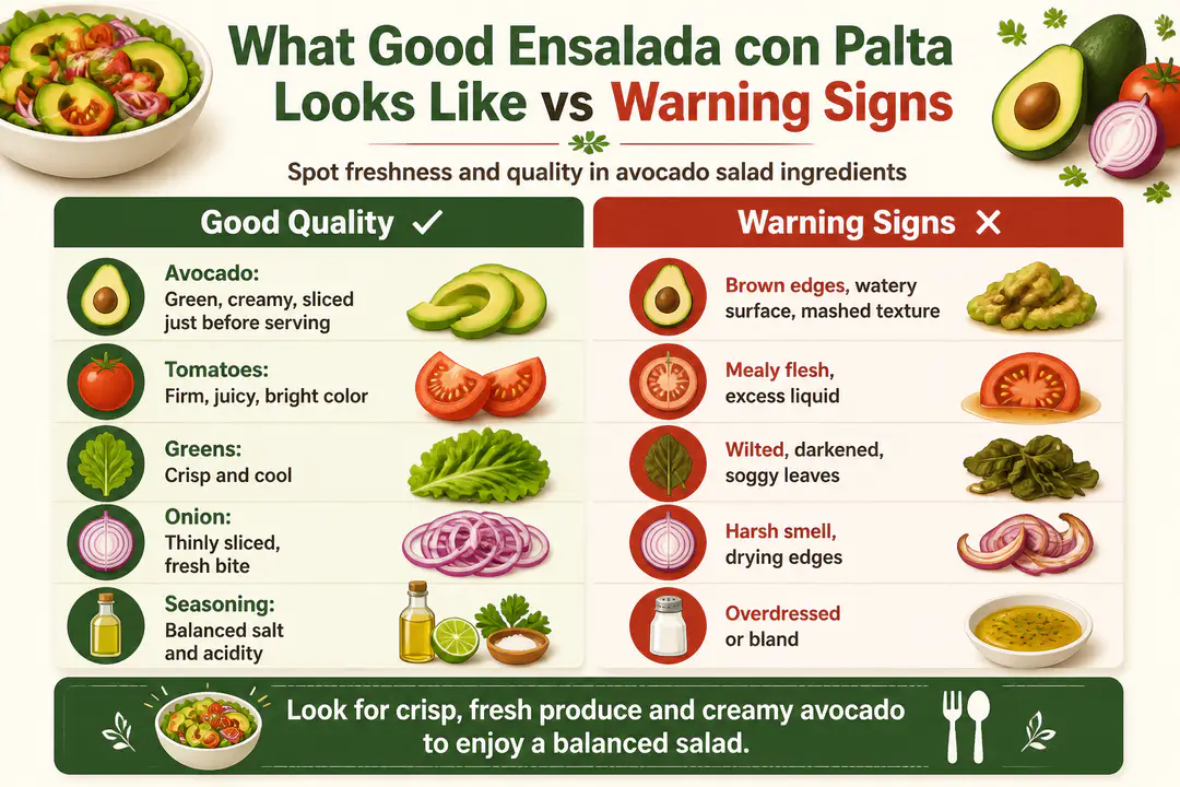 What Good Ensalada con Palta Looks Like vs Warning Signs What Good Ensalada con Palta Looks Like vs Warning Signs