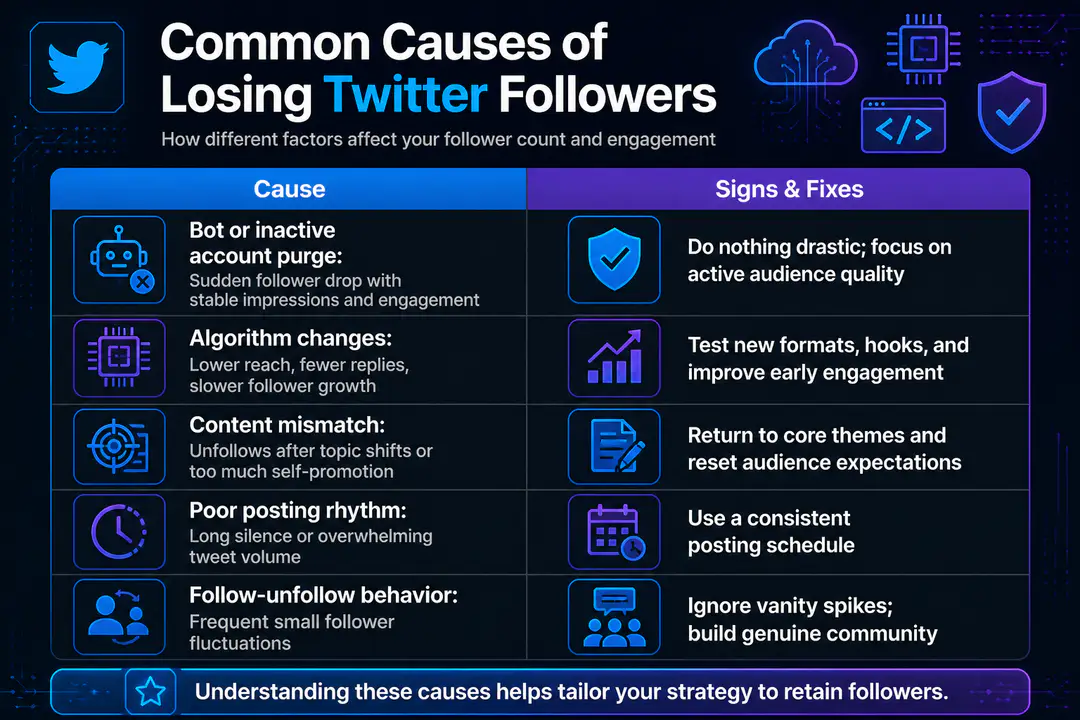 Common Causes of Losing Twitter Followers