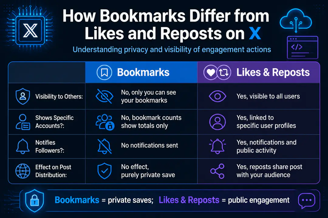 How Bookmarks Differ from Likes and Reposts on X How Bookmarks Differ from Likes and Reposts on X
