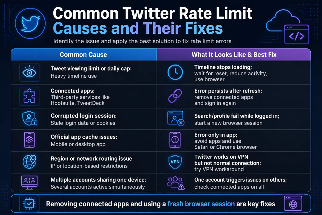Common Twitter Rate Limit Causes and Their Fixes Common Twitter Rate Limit Causes and Their Fixes
