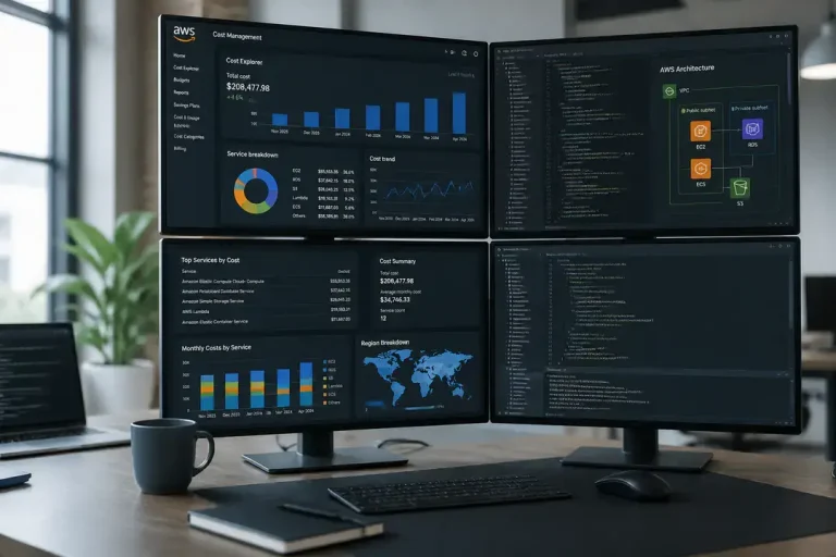 Multi-monitor AWS dashboard and code setup