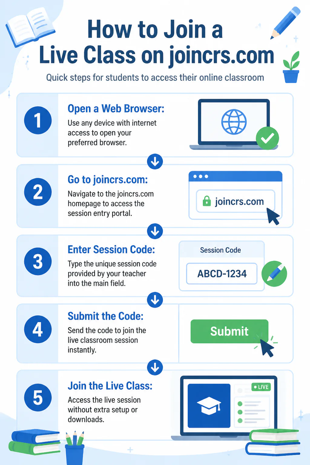 How to Join a Live Class on joincrs.com