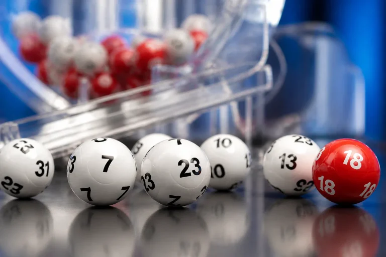 Lottery balls in a drawing machine