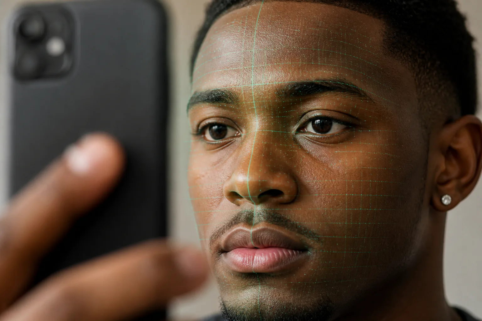 Face scan on smartphone