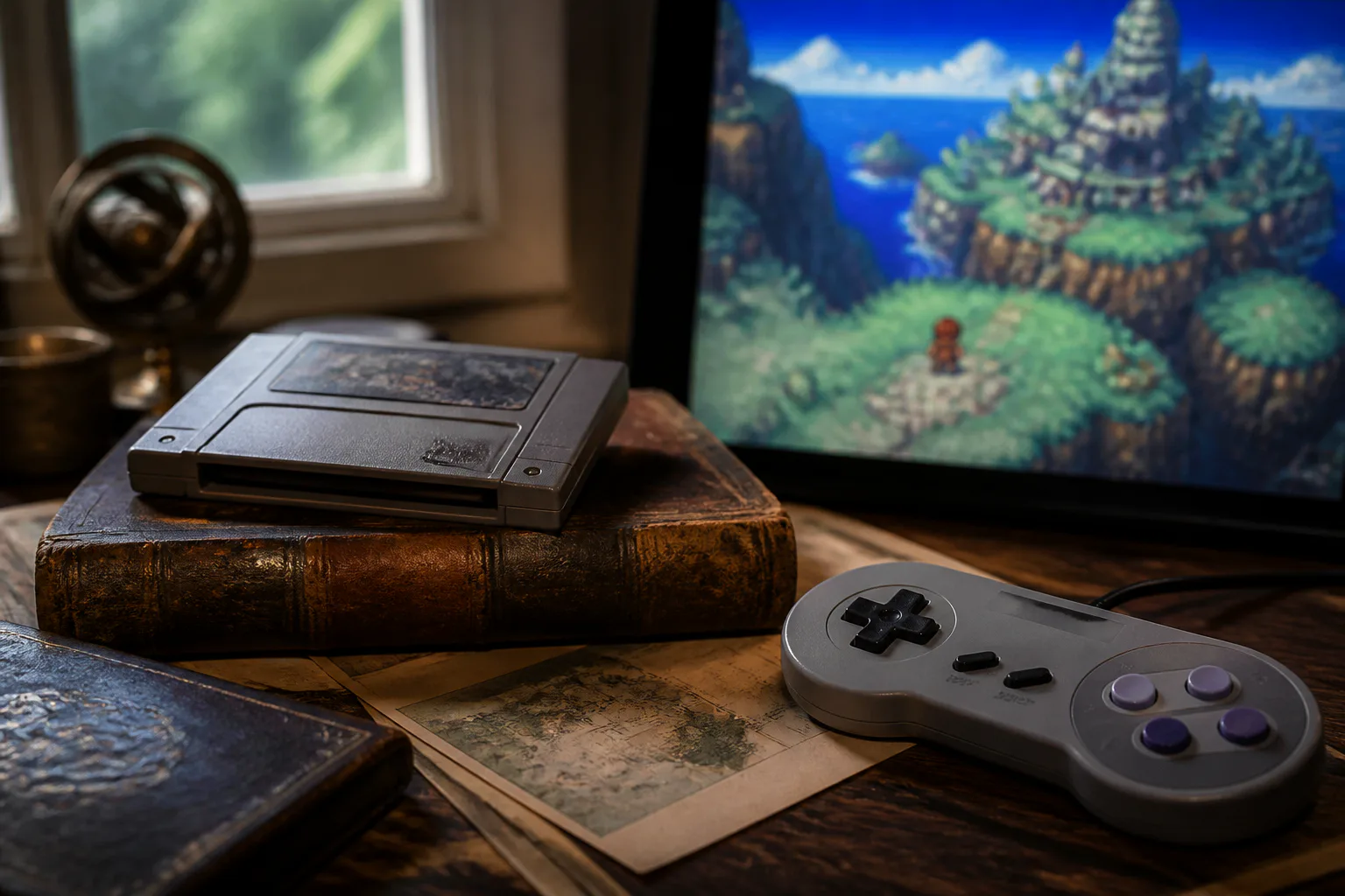 Retro game console and controller