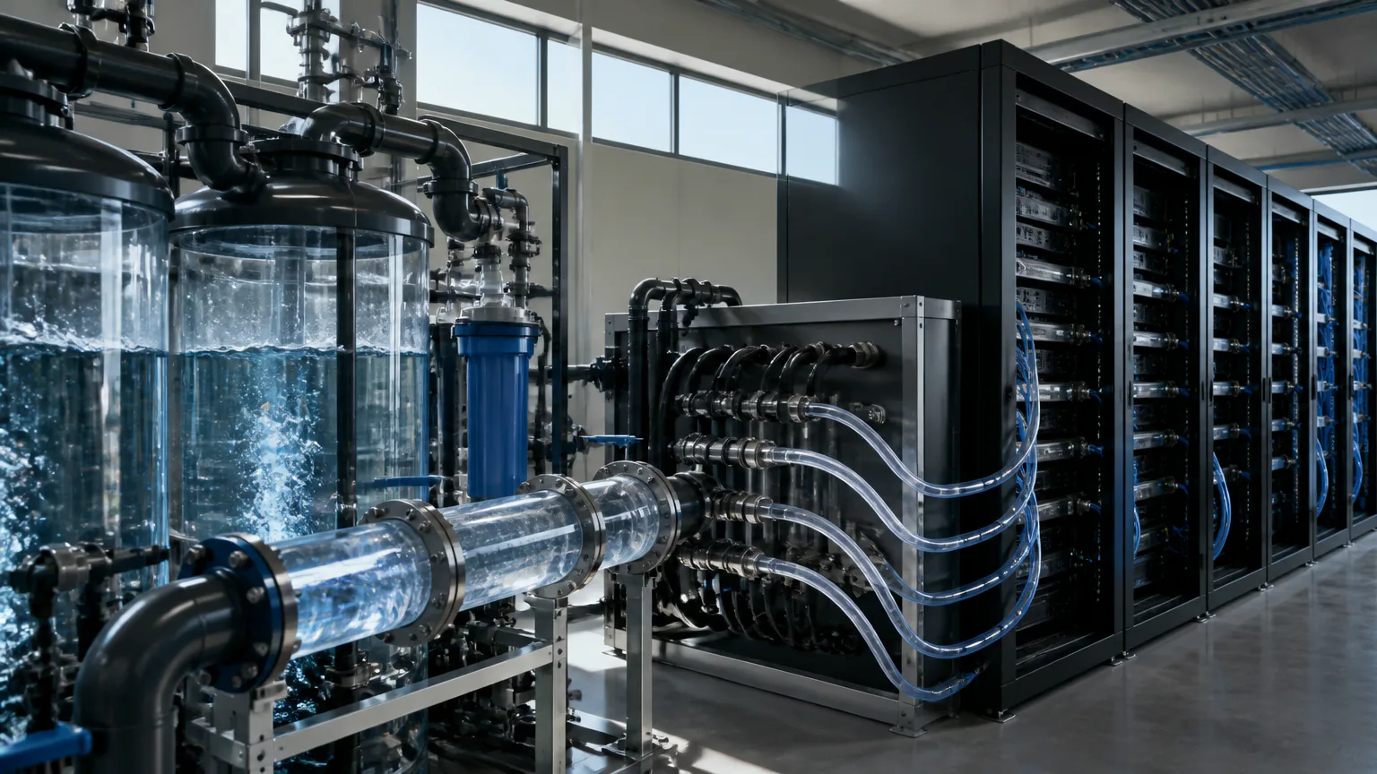 AI data center water cooling system